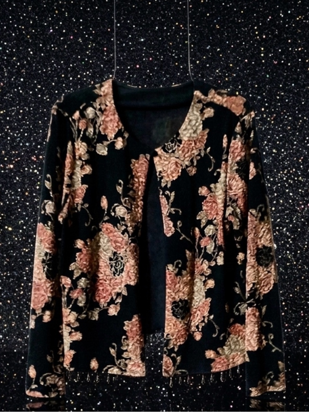 Black Vintage Floral Cardigan By MSK